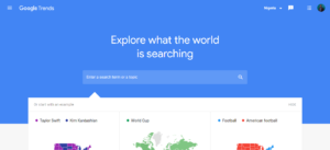 Google trends landing page